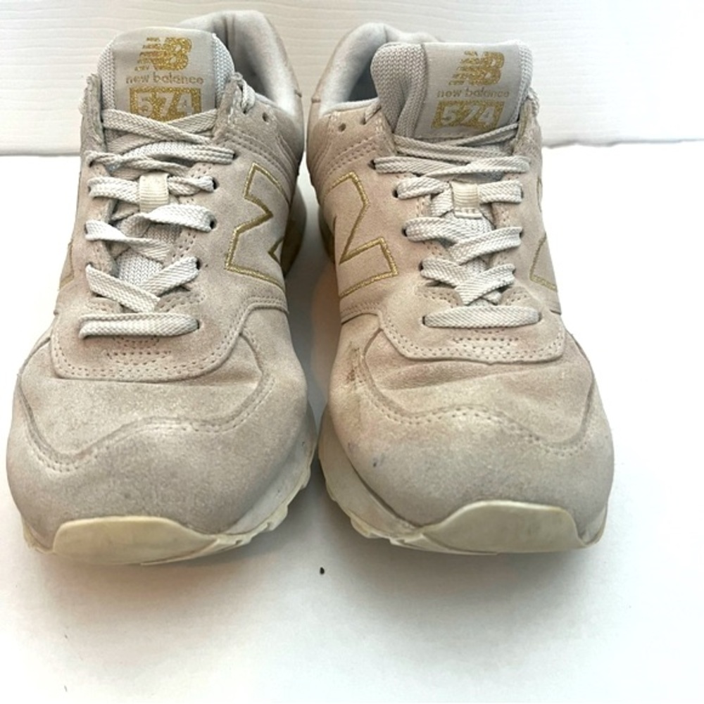 New Balance Sneaker 574 Beige Ivory Shattered Pearl Sneakers - Picture 3 of 8